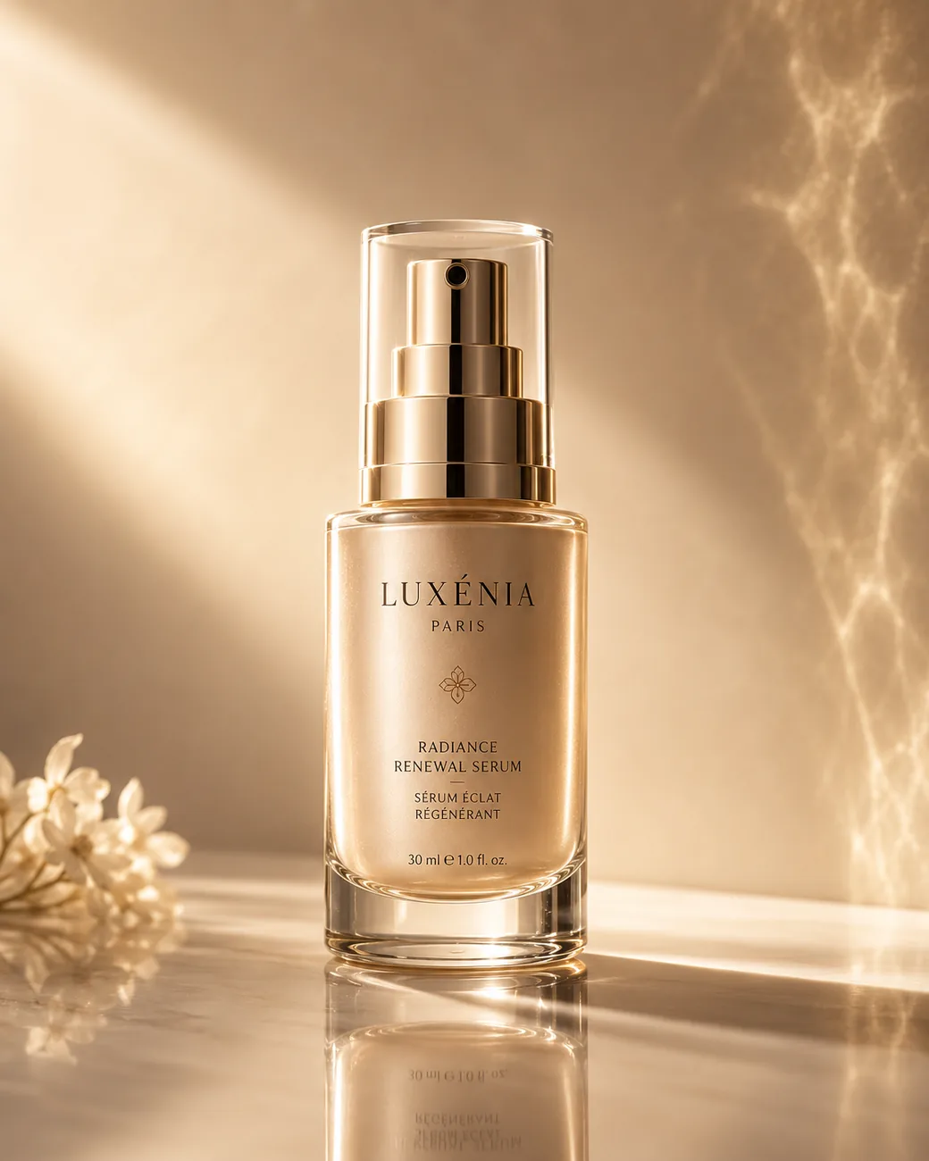 AI-generated cosmetics product photography (serum)