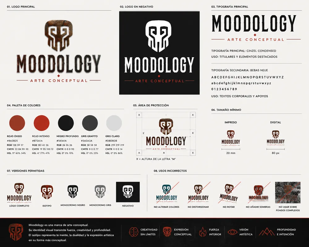 Visual identity manual, Moodology — logo, palette and typography