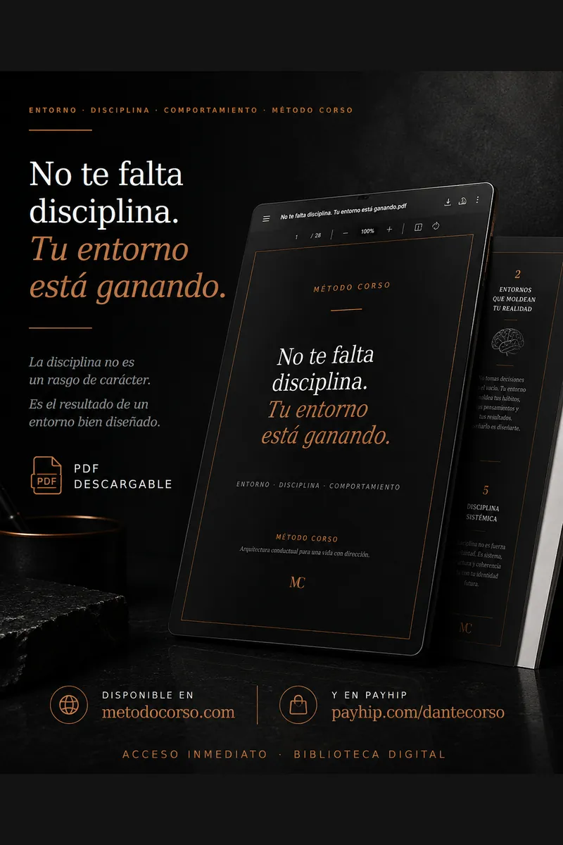 Downloadable PDF mockup on tablet, Método Corso