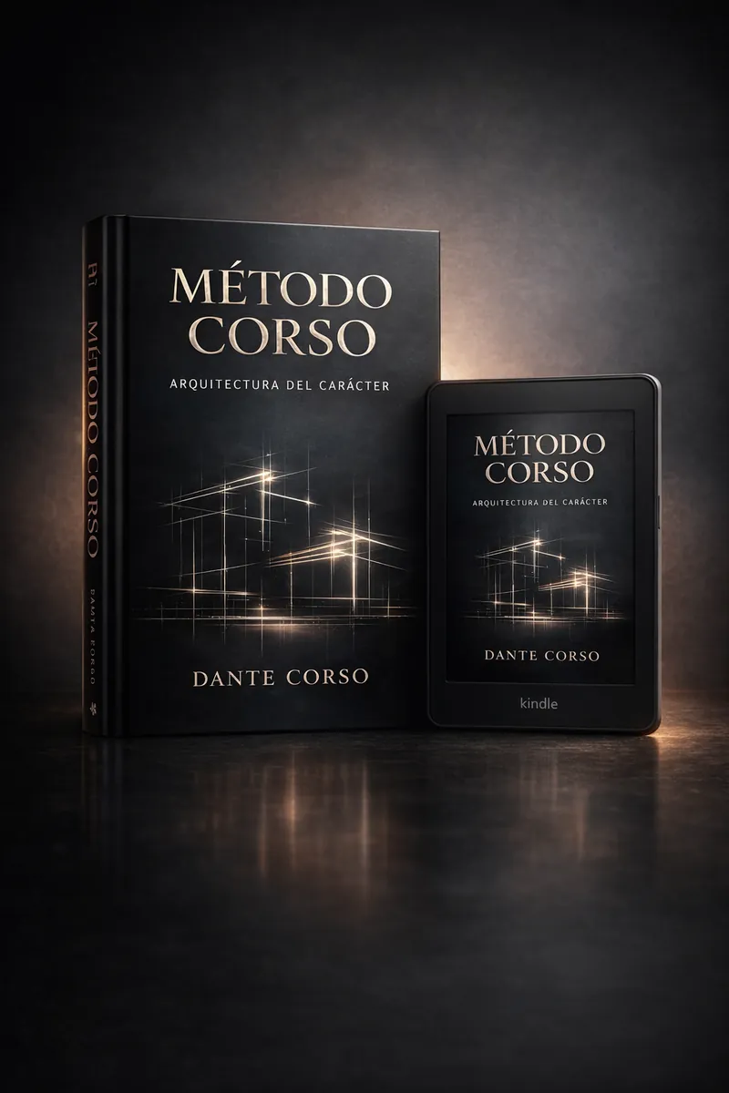 Product mockup, physical book and Kindle, Método Corso — Dante Corso